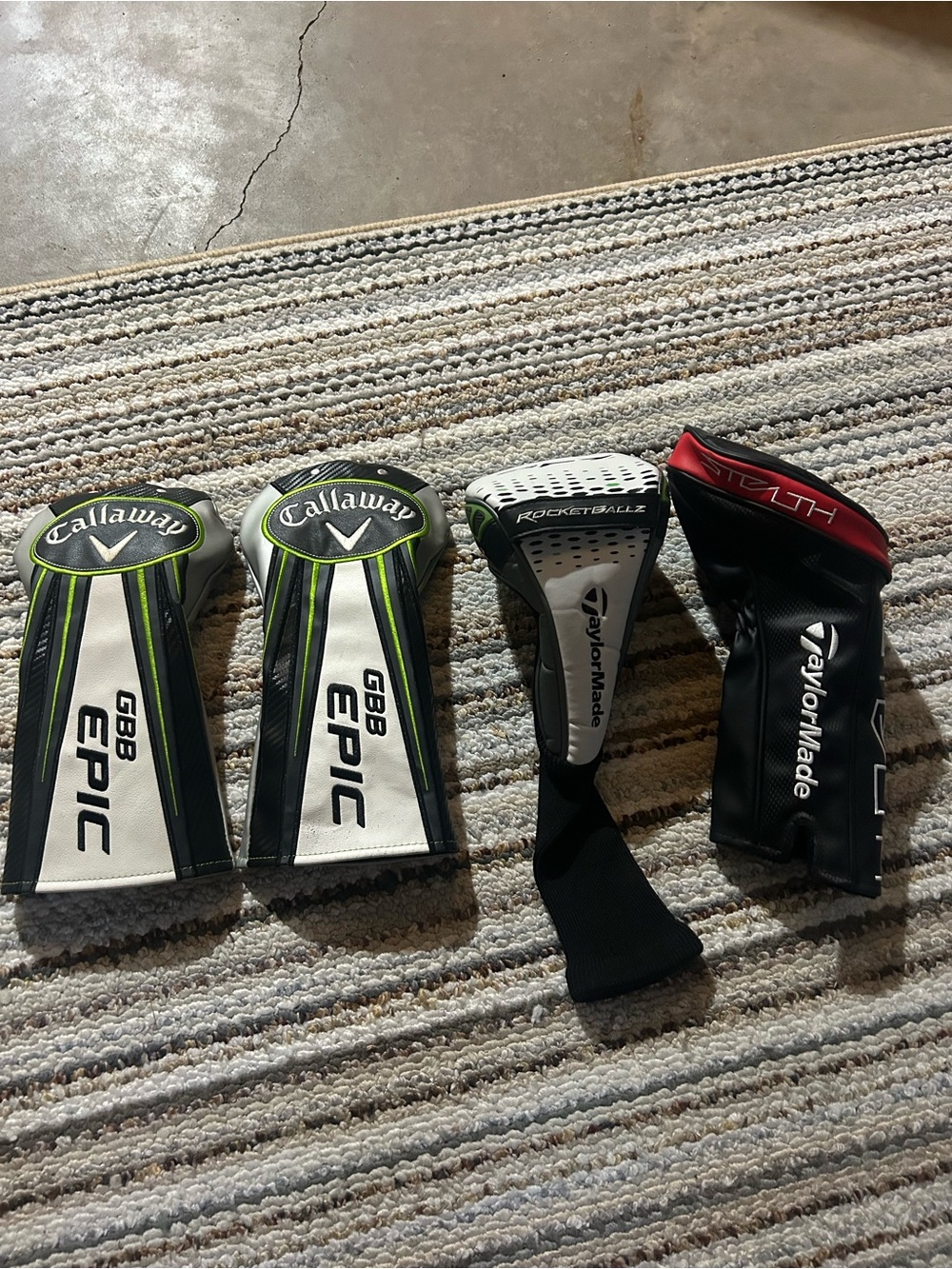 Set of Taylor made and callaway headcovers